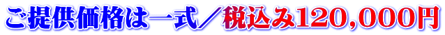 ご提供価格は一式／税込み１２０,０００円